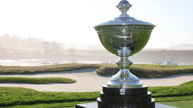 Whoever wins this year's IndyCar championship has his name placed upon the beautiful Astor Cup. Photo: IndyCar / Chris Owens